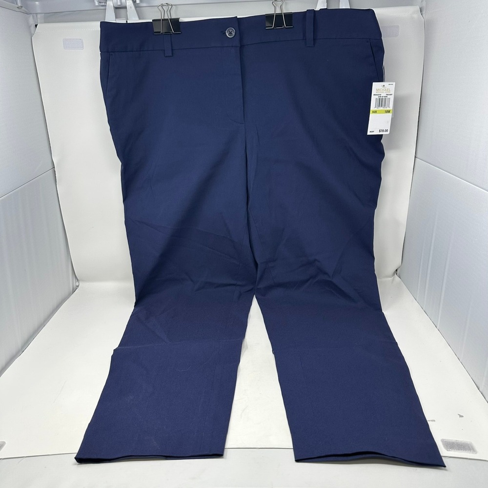 Michael Kors Pants Women 18W Blue True Navy Core of Kors Stretch Slacks
